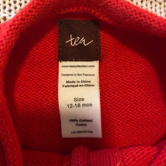 Tea Collection Pink & Red Sweater Size 12-18 Months - Picture 4 of 6